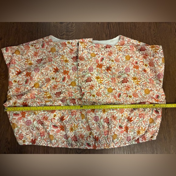 J. Crew Orange Floral Bell-sleeve Cotton Cropped Top - Size 3X - Picture 9 of 9